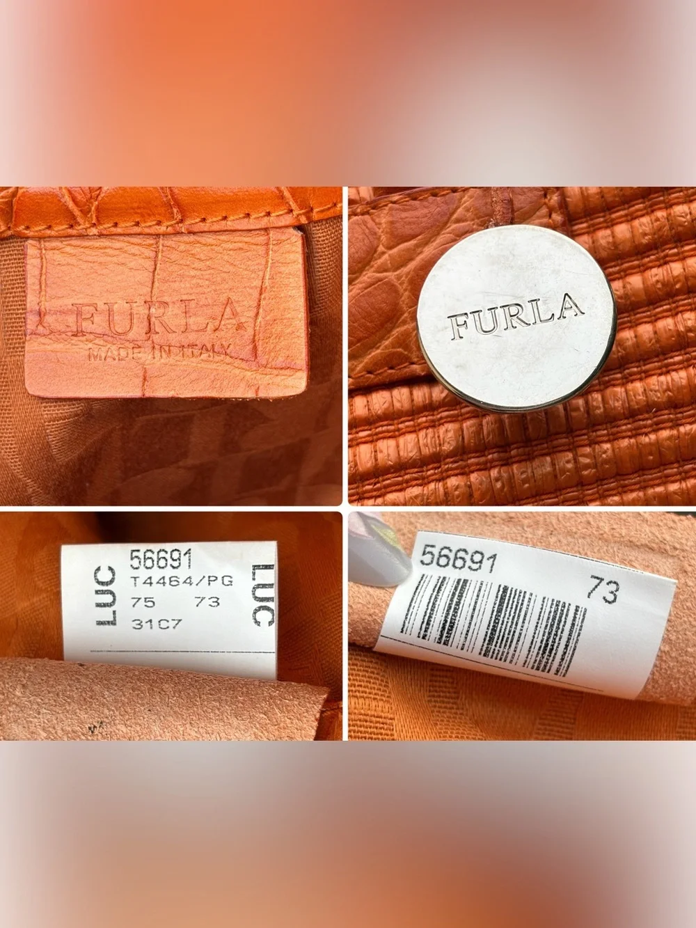 Furla Wicker Croc Embossed Tote Bag